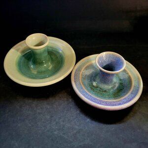 Studio Art Pottery Taper Candlestick Holders